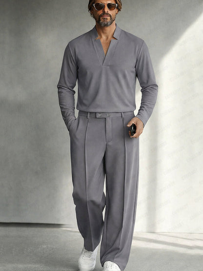 Semi Formal V-neck Top and Pants Set