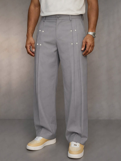 Urban Casual Double Pleated Suit Pants