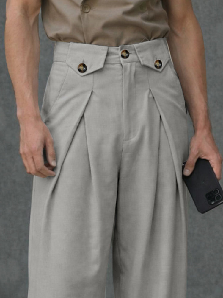 Stylish Pleated Wide Leg Trousers