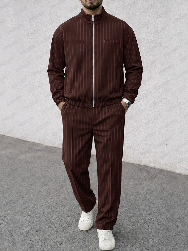 Essential Stripe Jacket and Pants Set