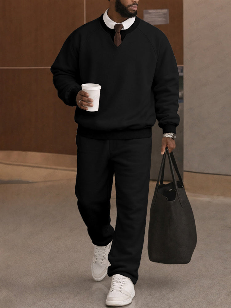 Urban Casual Sweatshirt Pants Set