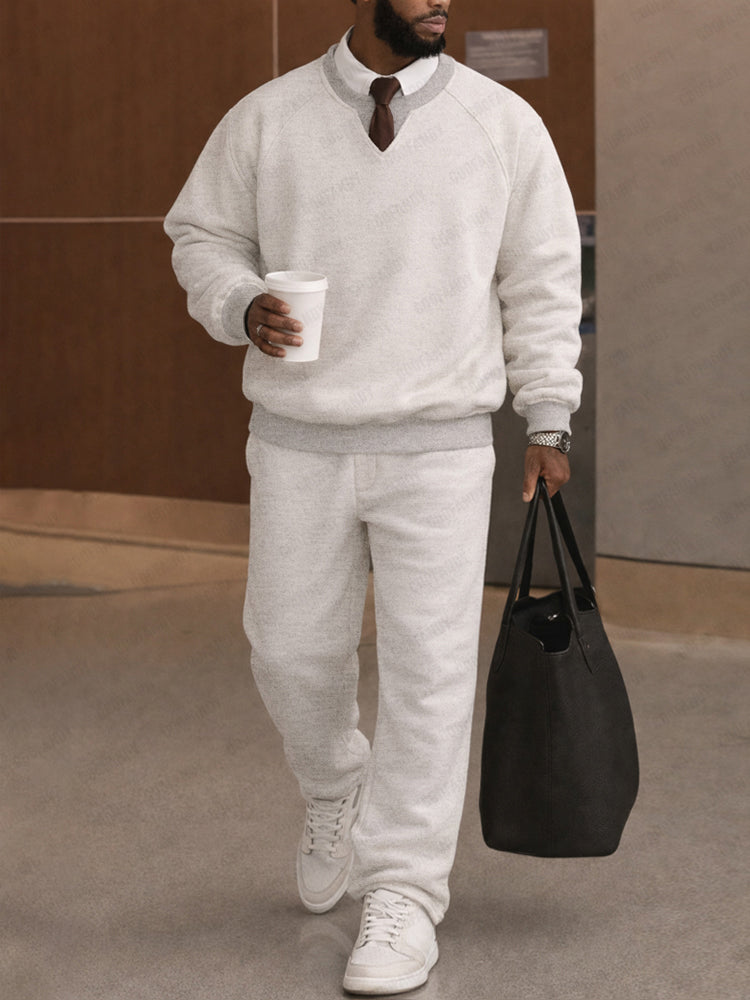 Urban Casual Sweatshirt Pants Set