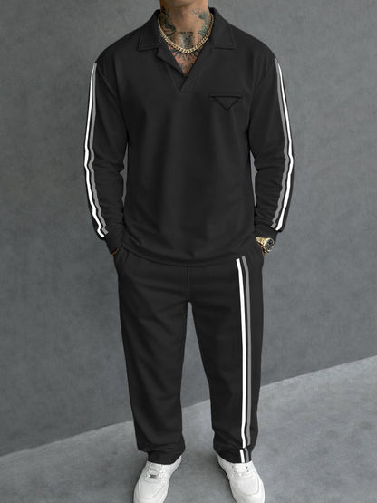 Sporty Contrast Stripe Webbing Matching Set