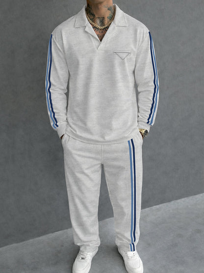 Sporty Contrast Stripe Webbing Matching Set
