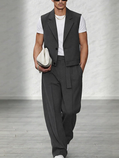 Smart Casual Vest and Pants Set