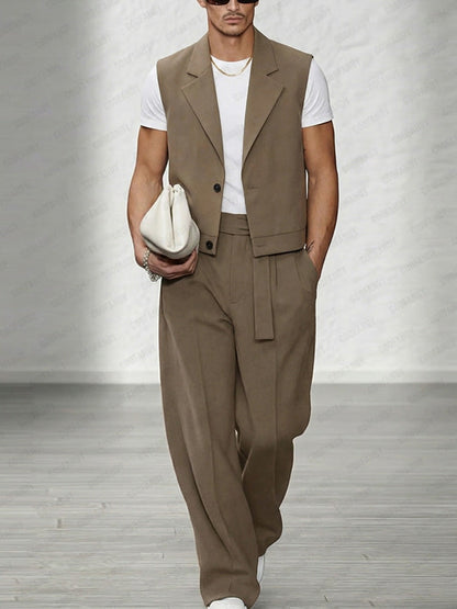 Smart Casual Vest and Pants Set