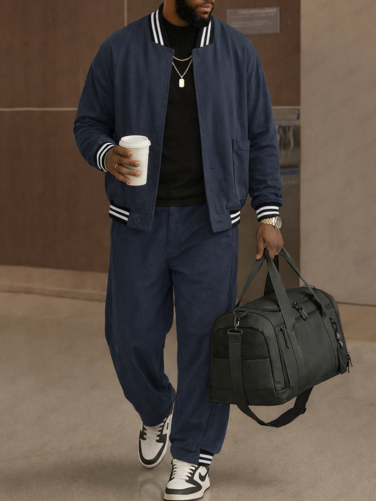 Spring Lightweight Bomber Jacket Pants Set