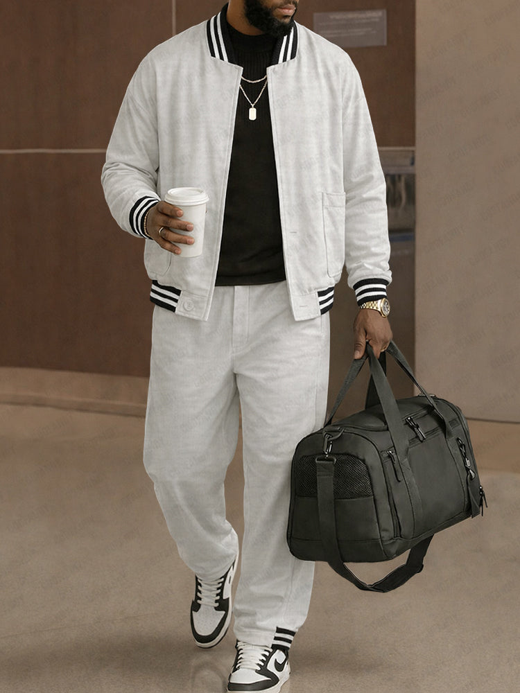 Spring Lightweight Bomber Jacket Pants Set