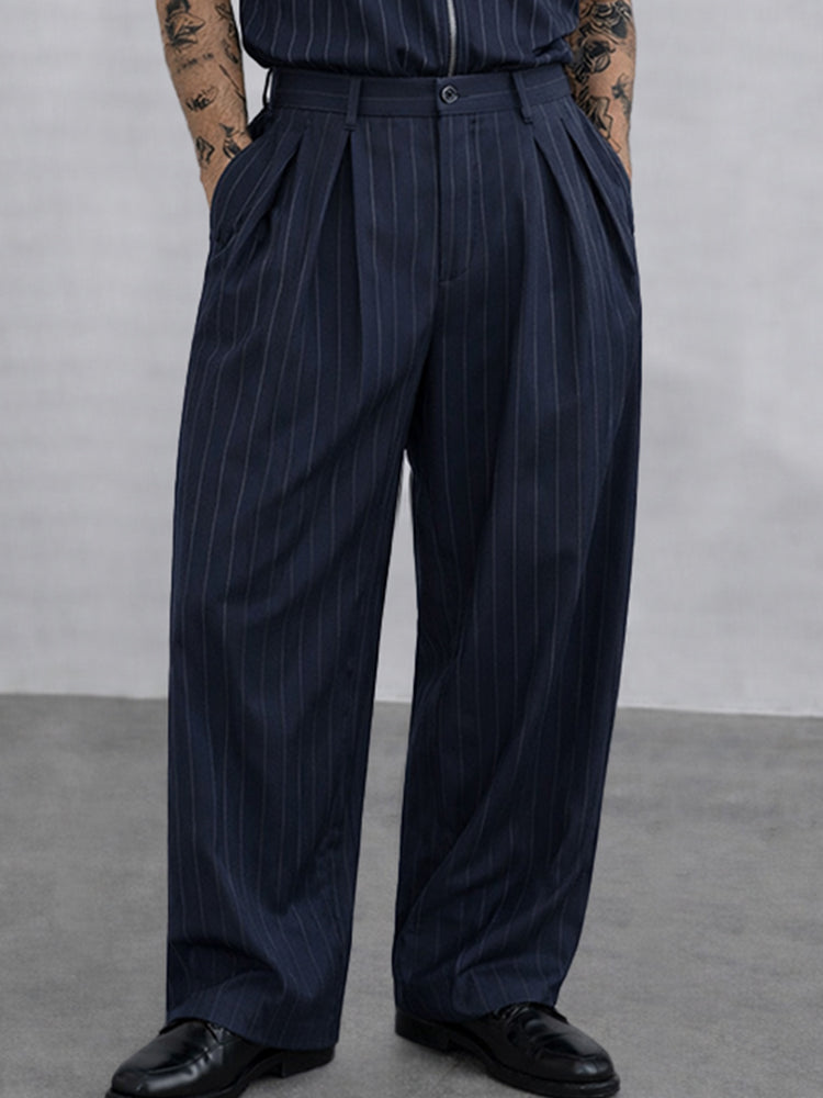 Stylish Stripe Short Sleeve Shirt Pants Set