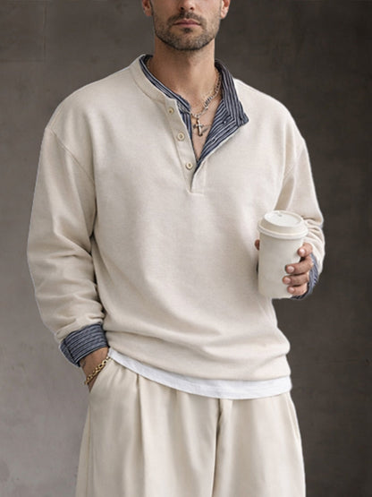 Casual Comfy Stripe Patchwork Sweatsuit Sets