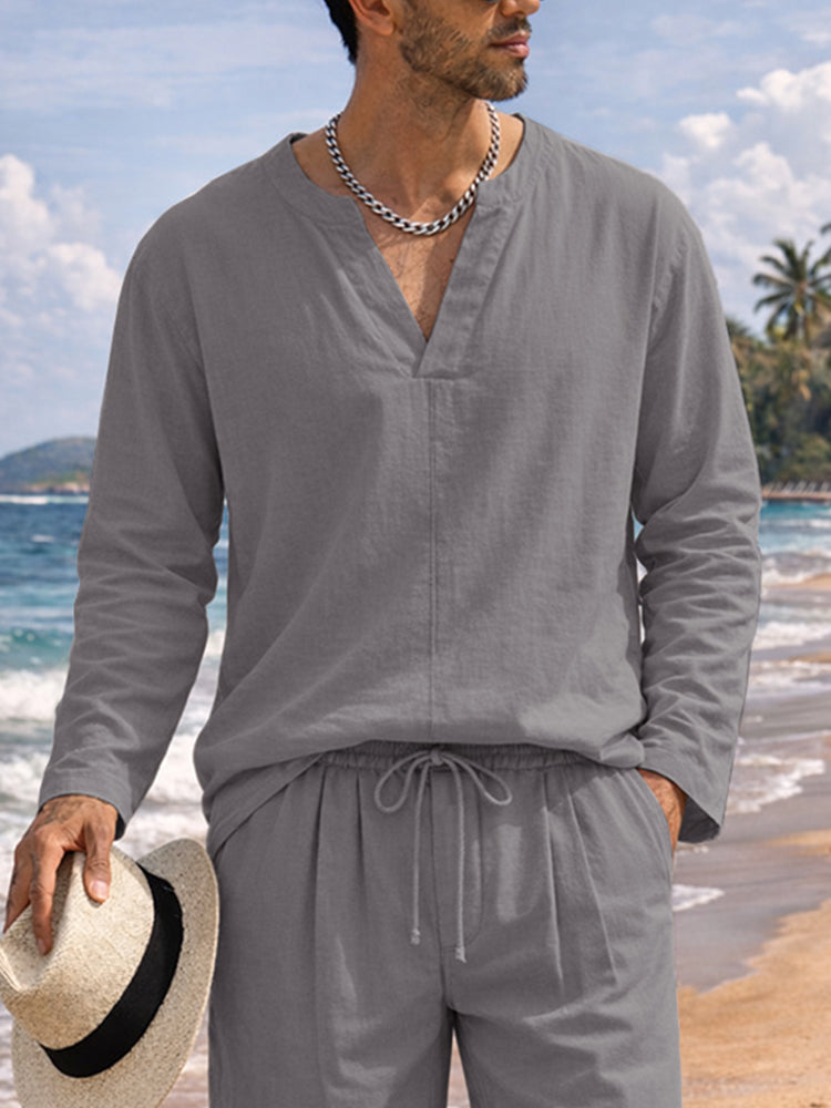 Comfort Skin-Friendly Cotton Shirts Shorts Set