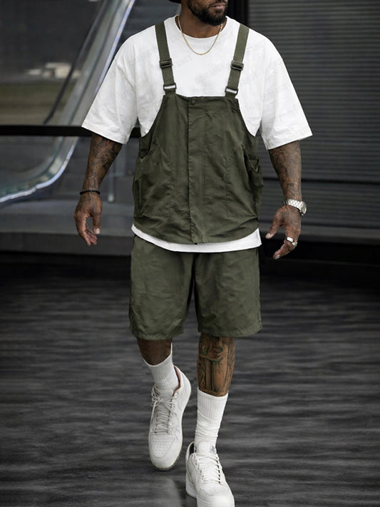 Cargo Style Vest Shorts Set