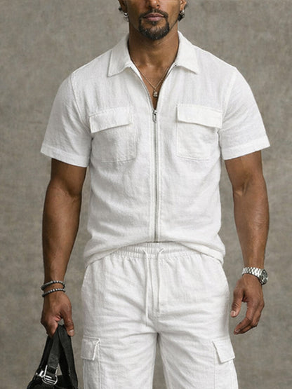Minimalist Washed Cotton Cargo Matching Set