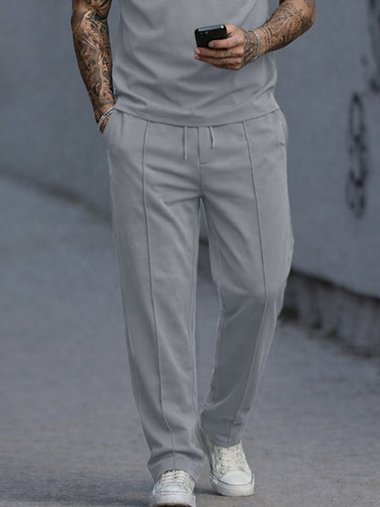 Athleisure Zip Pocket Henley T-Shirt Pants Set