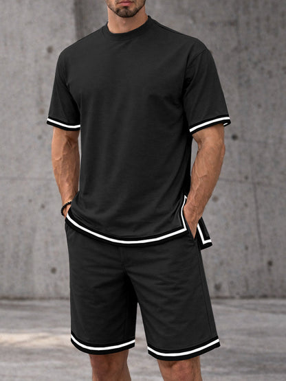 Simple Loose Contrast Color 2-Piece Set