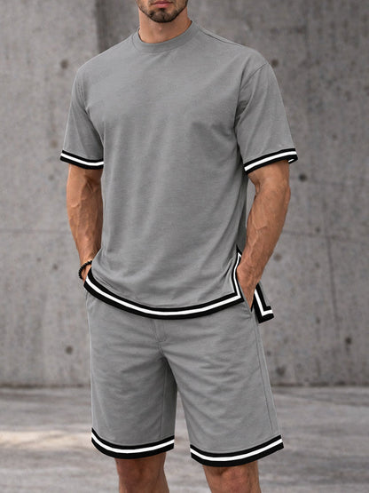 Simple Loose Contrast Color 2-Piece Set
