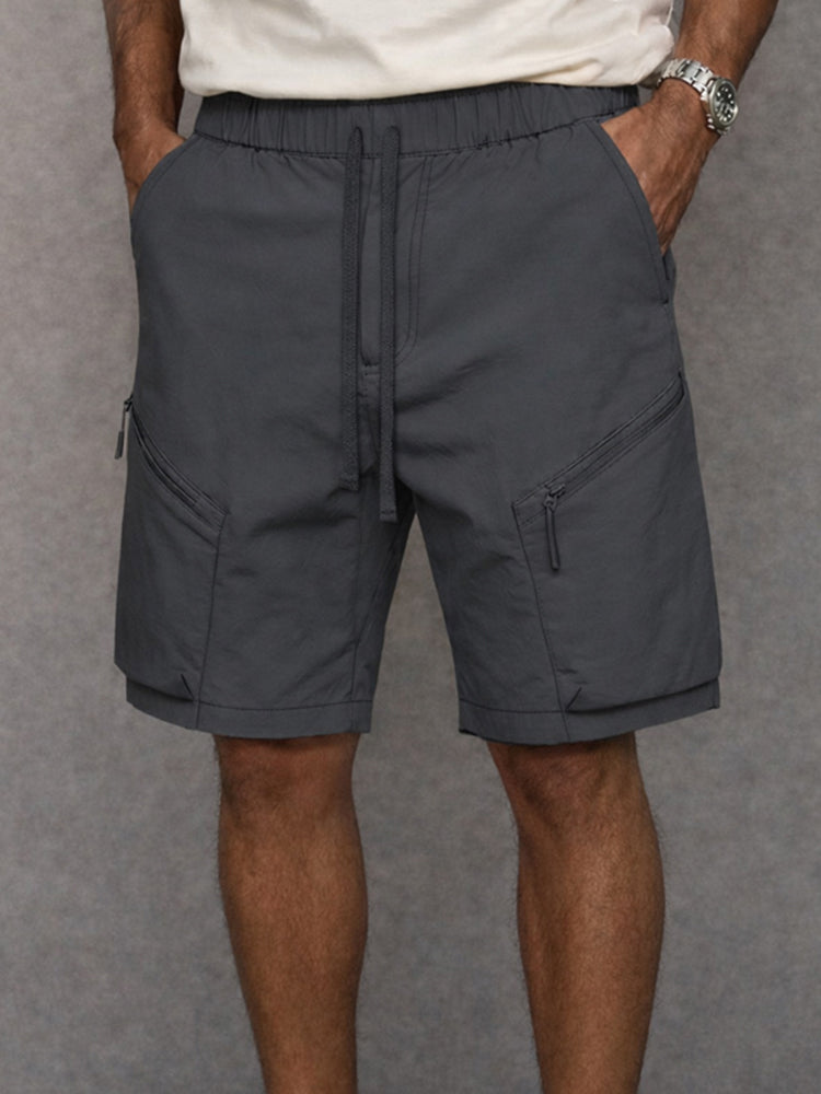 Athleisure Zip Pockets Cargo Shorts