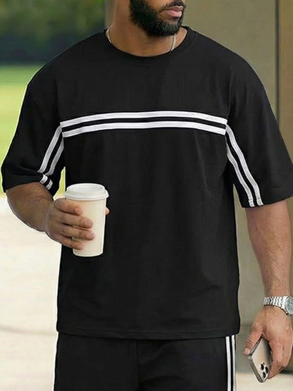 Versatile Comfort Relaxed Stripe Matching Set