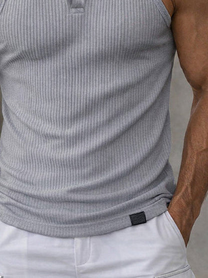 Summer Athletic Fit Textured Tank Top