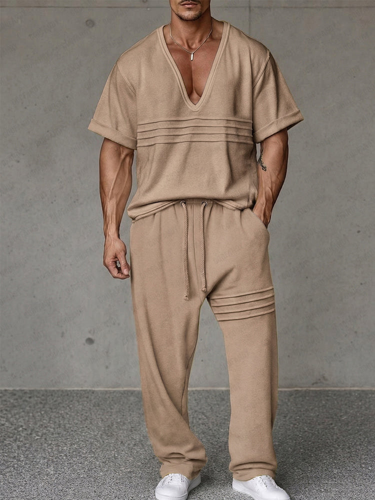 Effortless Urban Pleat Front Matching Set