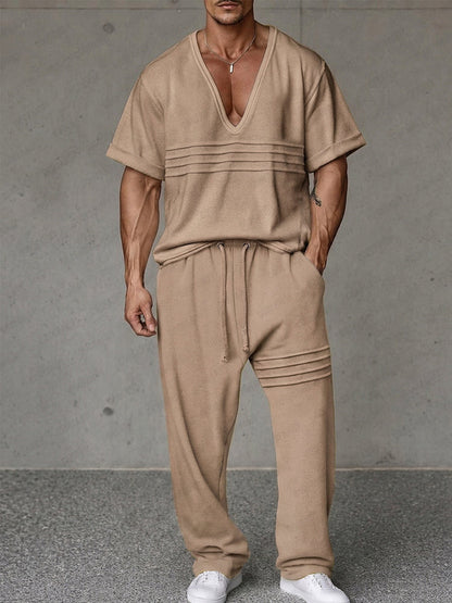 Effortless Urban Pleat Front Matching Set