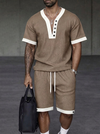 Modern Athleisure Contrast Trim Matching Set