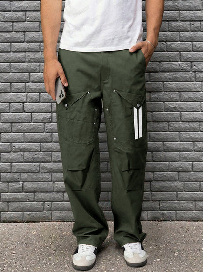 Casual Unique Multi Pockets Cotton Pants