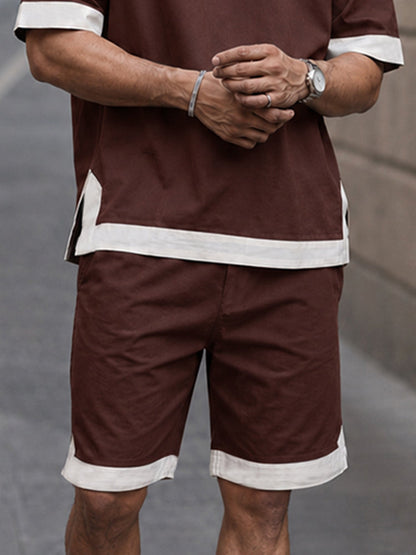 Casaul Cotton Contrast Color Tracksuit Set