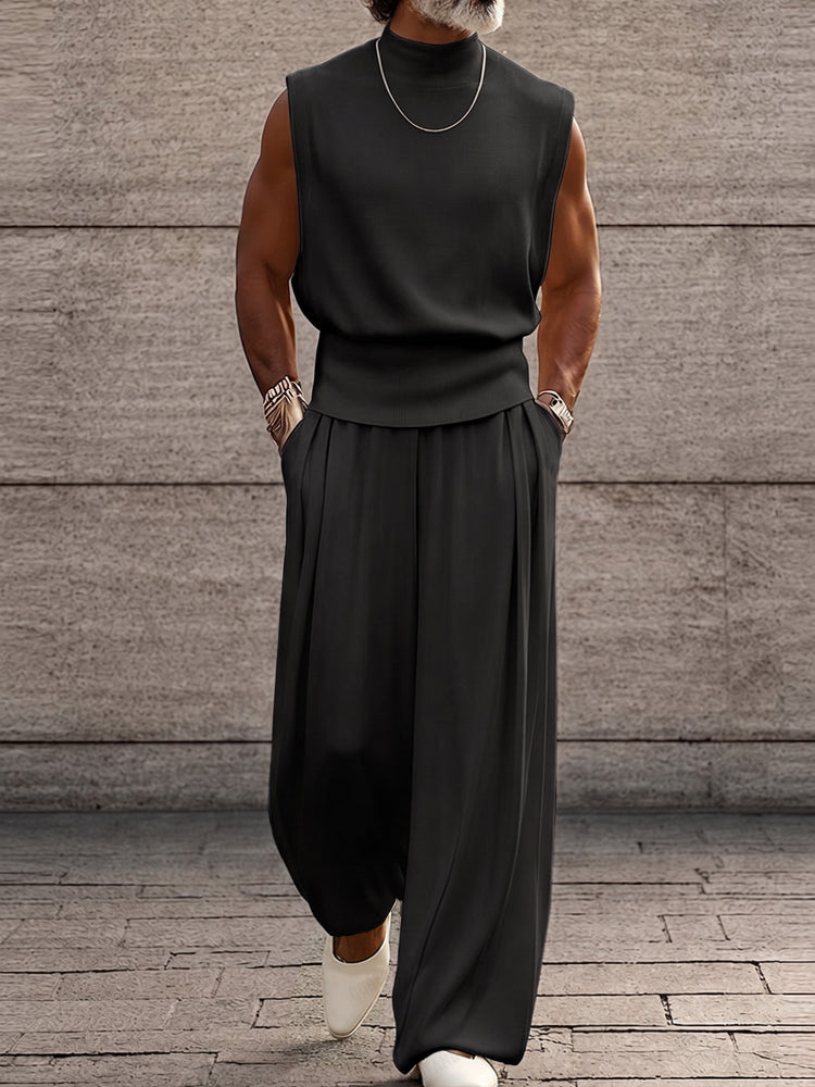 Minimalism Urban Casual Sleeveless Matching Sets