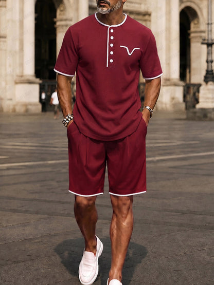 Summer Essential Contrast Trim Matching Set