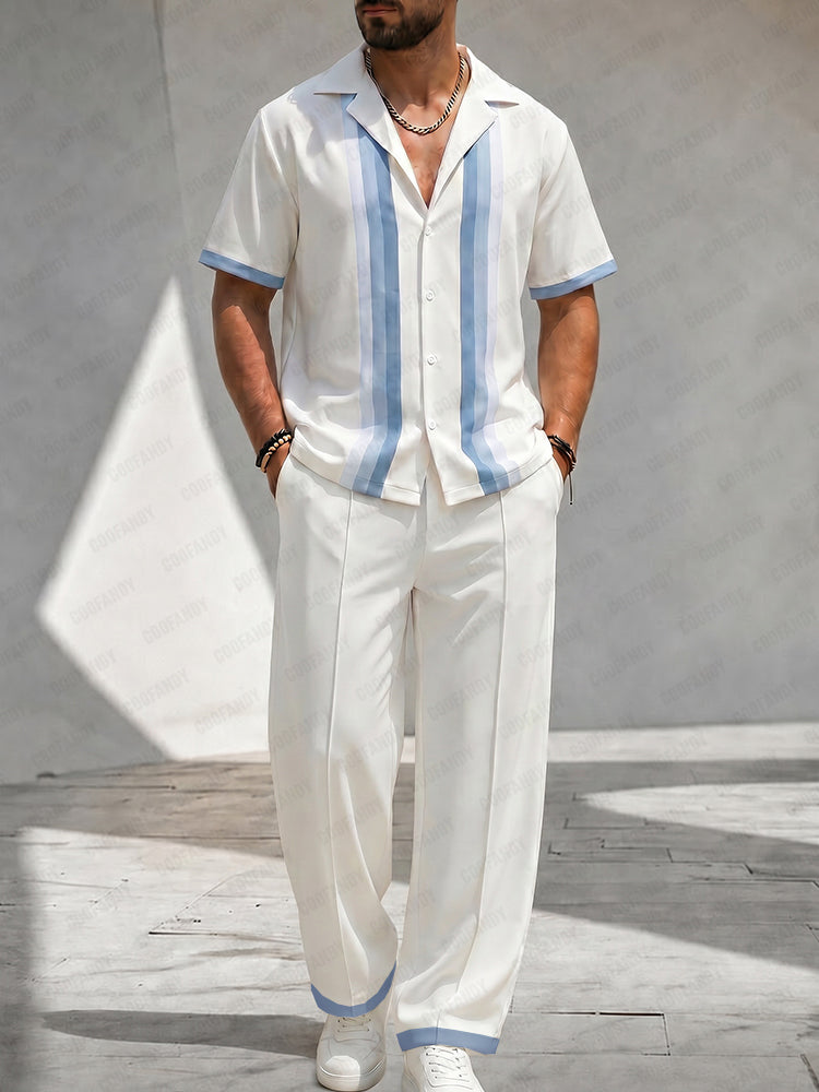 Resort Loose Fit Gradient Stripes Matching Sets