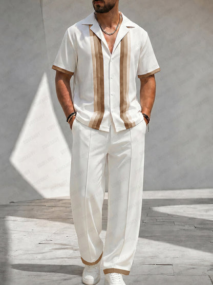 Resort Loose Fit Gradient Stripes Matching Sets