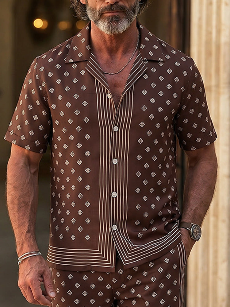 Luxury Resort Style Printed Shorts Set