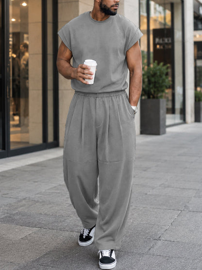 Minimalist Casual Loose Tank Top Pants Set