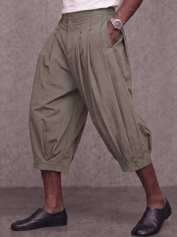 Summer Casual Pleated Lantern Shorts