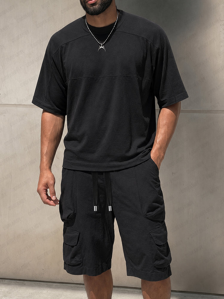 Athletic Street Tee and Cargo Shorts Set