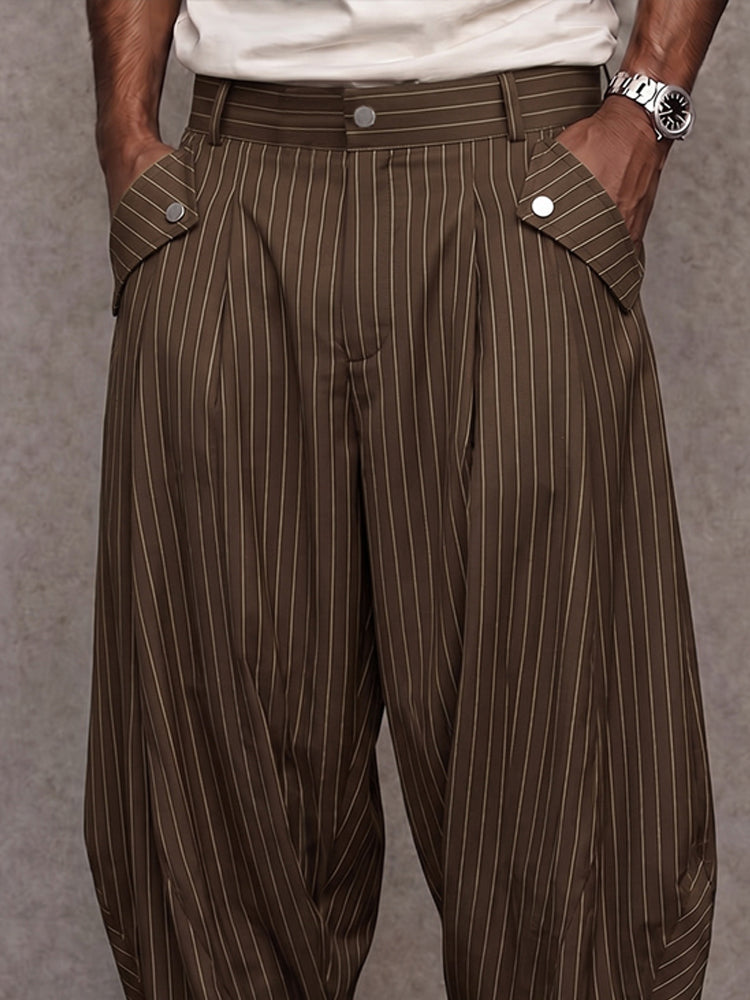 Smart Casual Pinstripe Tapered Pants