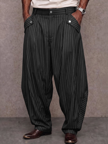 Smart Casual Pinstripe Tapered Pants