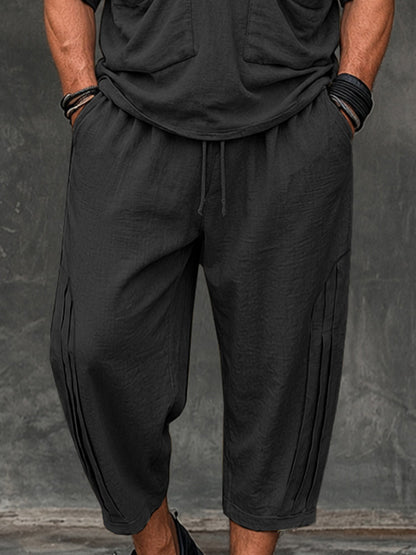 Relaxed Fit Washed Cotton Shirt Shorts Set