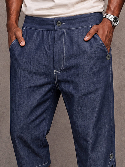 Urban Vintage Washed Denim Capri Shorts