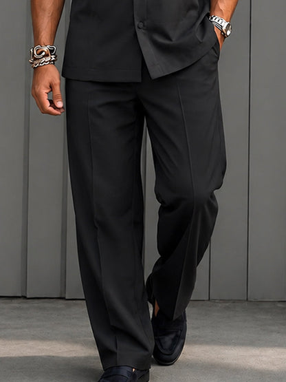 Casual Metal Button Accent Shirt Pants Set