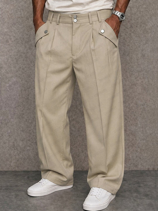 Modern Essential Button Accent Pants