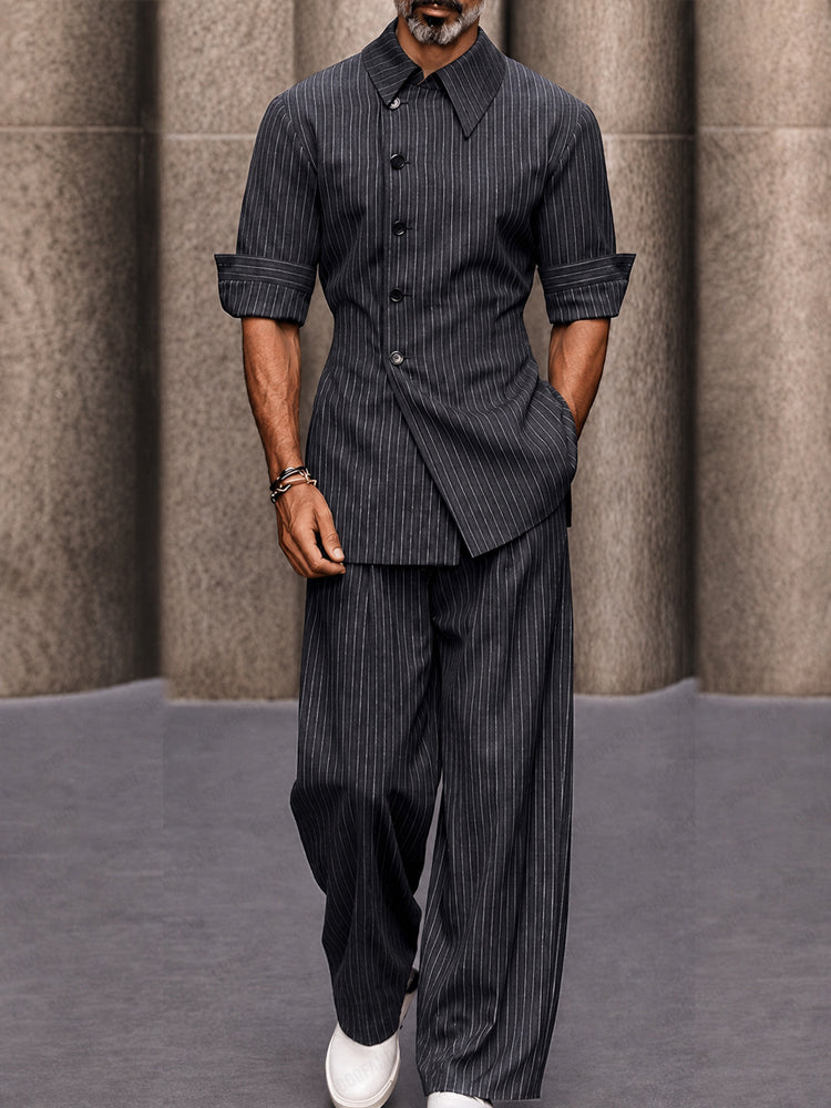 Smart Casual Wardrobe Essentials Pinstripe Matching Set