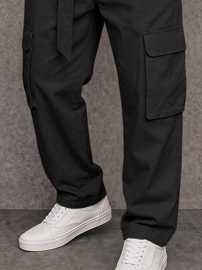 Essential 100% Cotton Cargo Pants with Belt