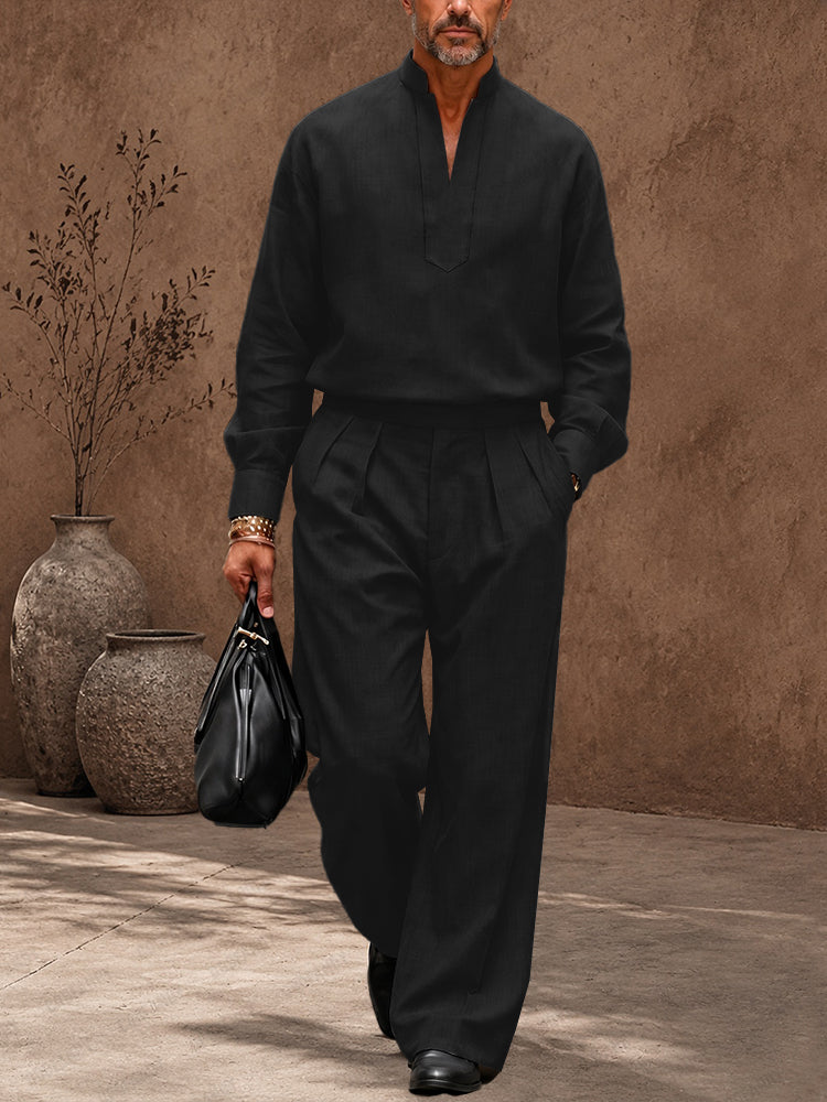 Minimalist Luxury Mandarin Collar Matching Set