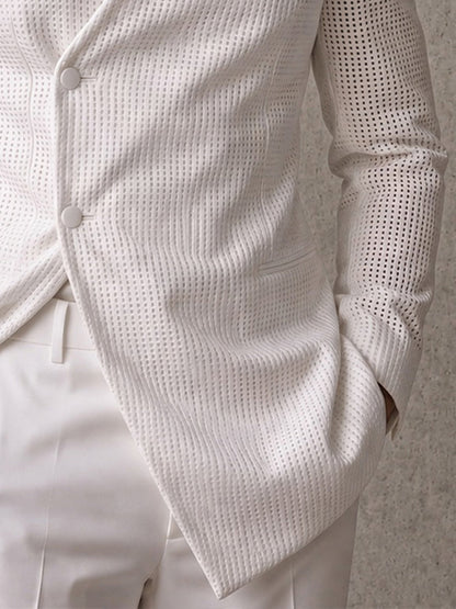 Smart Casual Shoulder Pads Hollow-Out Blazer