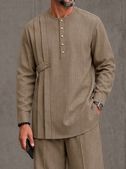 Modern Breathable Pleated Design 2-Piece Set