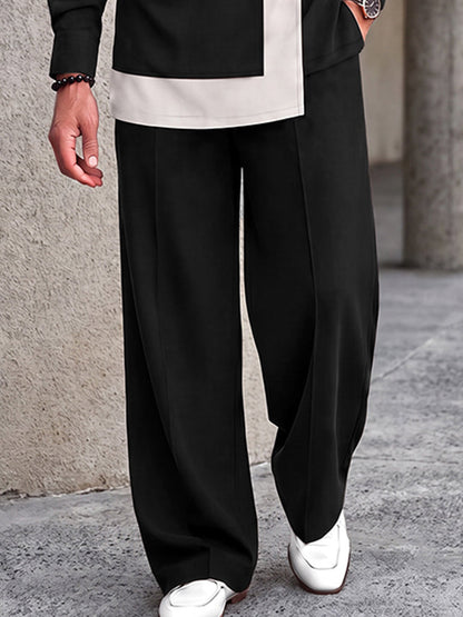 Unique Colorblock Asymmetrical Hem T-Shirt Set