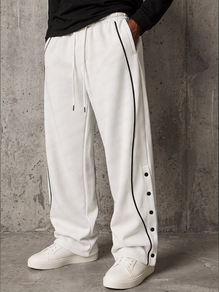 Comfort Sporty Contrast Color Line Pants