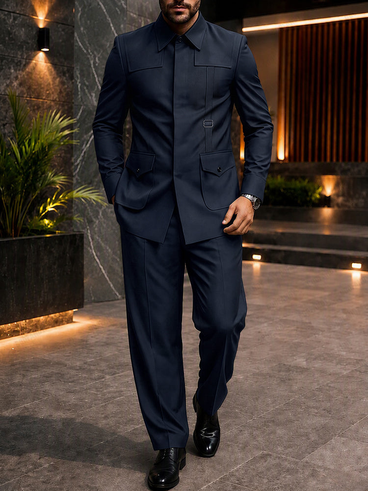 Luxury Safari Style 2-Piece Suit Set